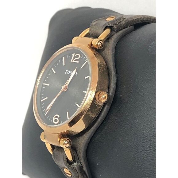 Fossil ES3077 Women's Smoke Leather Analog Grey Dial Genuine Wrist Watch DV139 - Picture 3 of 9